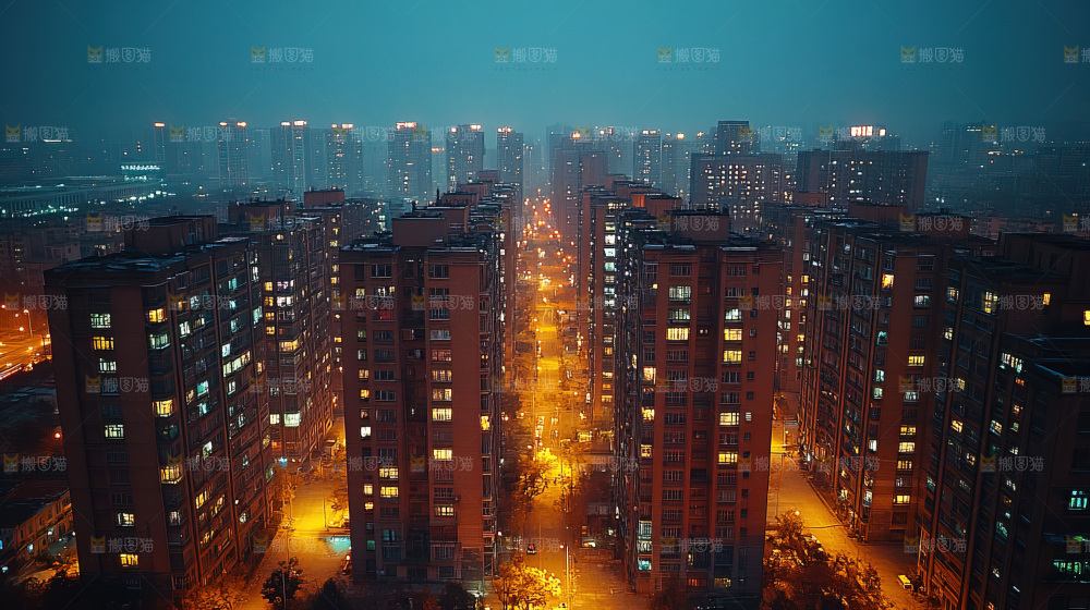 万家灯火城市夜景经济发展