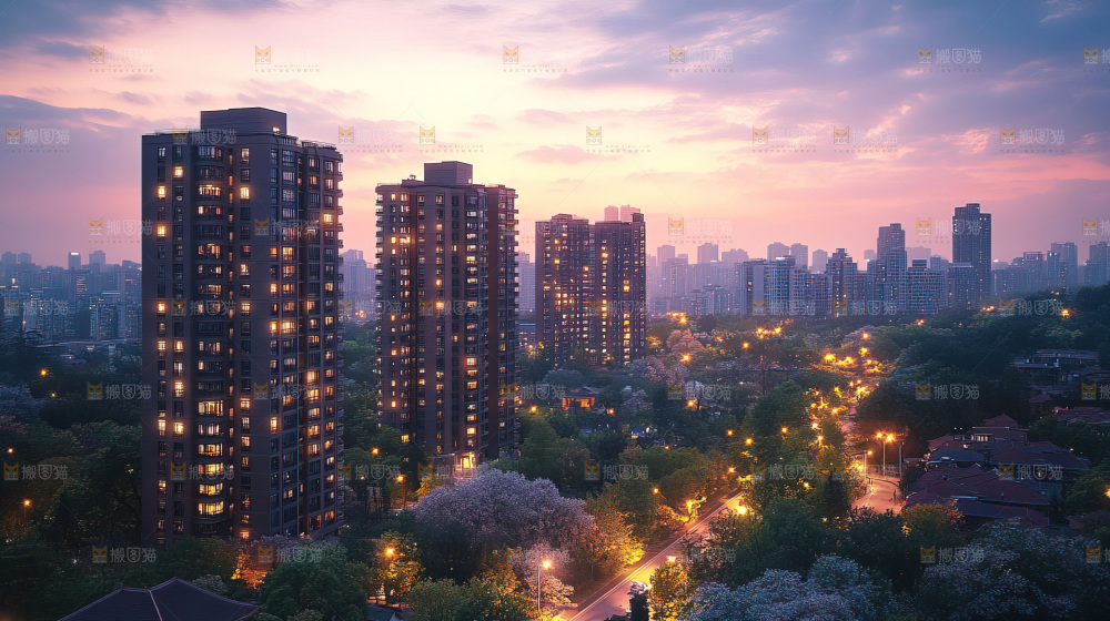 万家灯火城市夜景经济发展