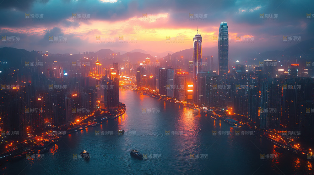 万家灯火城市夜景经济发展