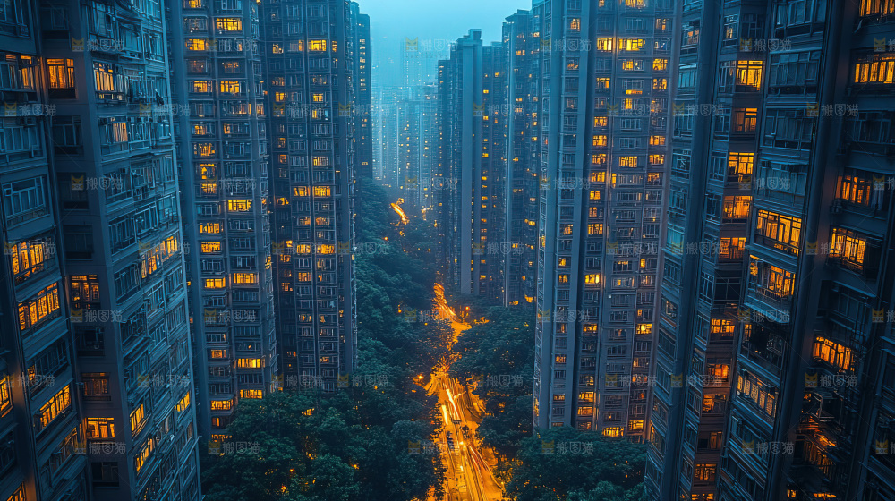 万家灯火城市夜景经济发展