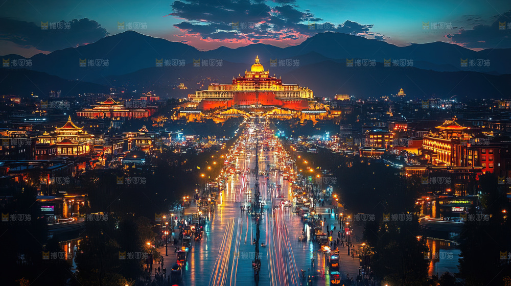 万家灯火城市夜景经济发展