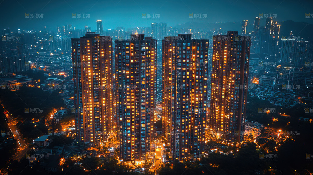 万家灯火城市夜景经济发展