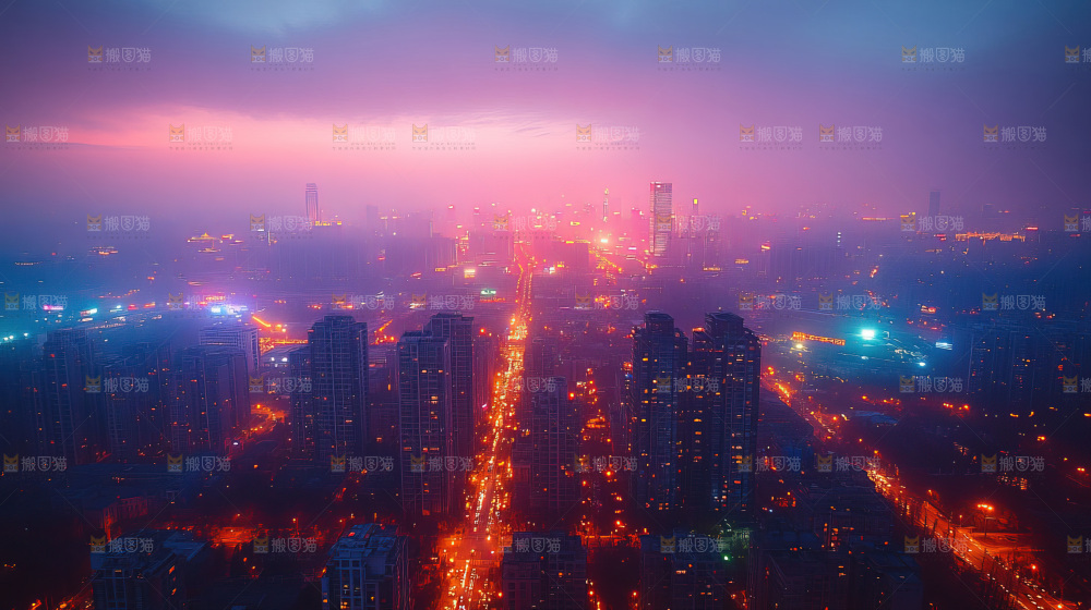 万家灯火城市夜景经济发展