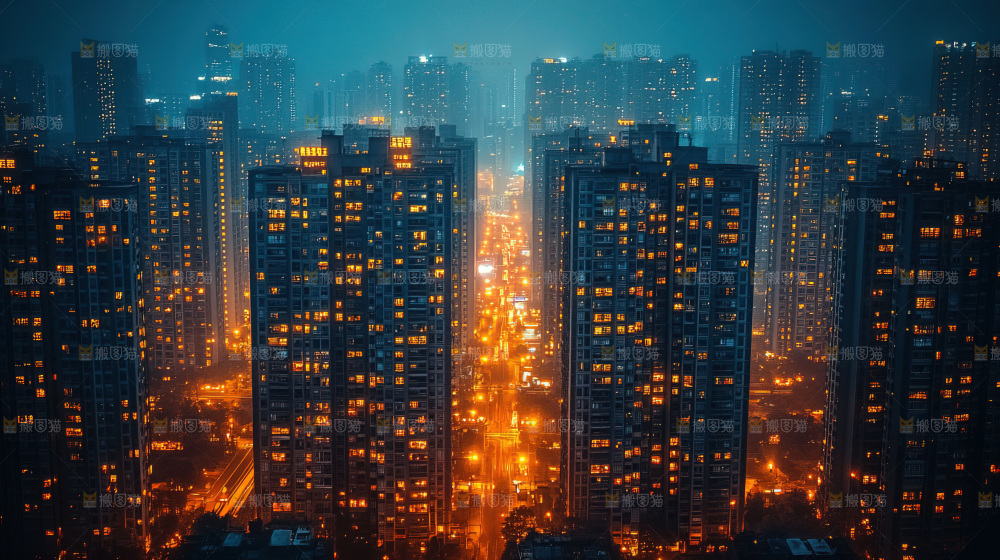 万家灯火城市夜景经济发展