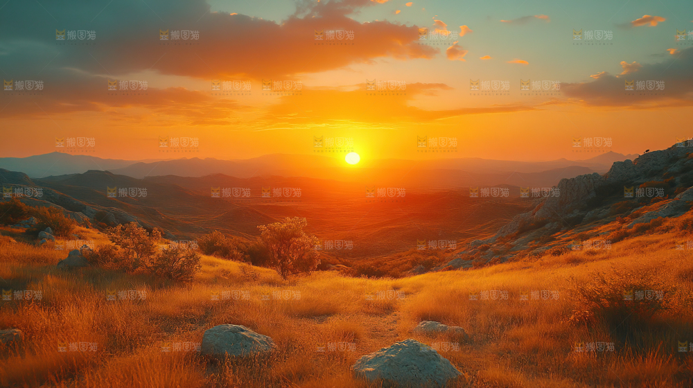 戈壁风光胡杨林自然宁静秋天
