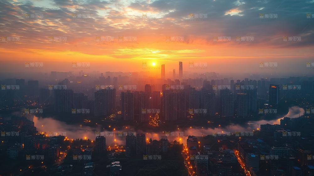 万家灯火城市夜景经济发展