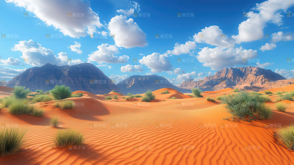 沙漠 自然 景观 绿进沙退