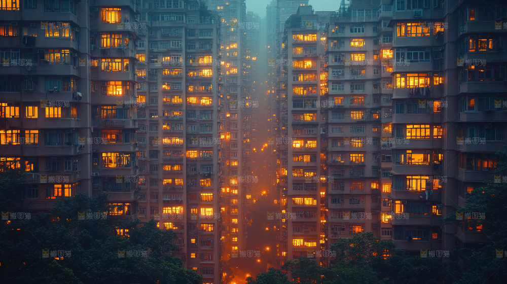 万家灯火城市夜景经济发展