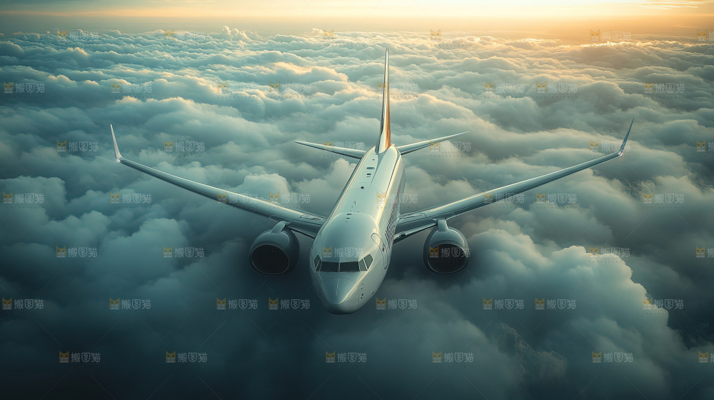 飞机离开地面飞向天空