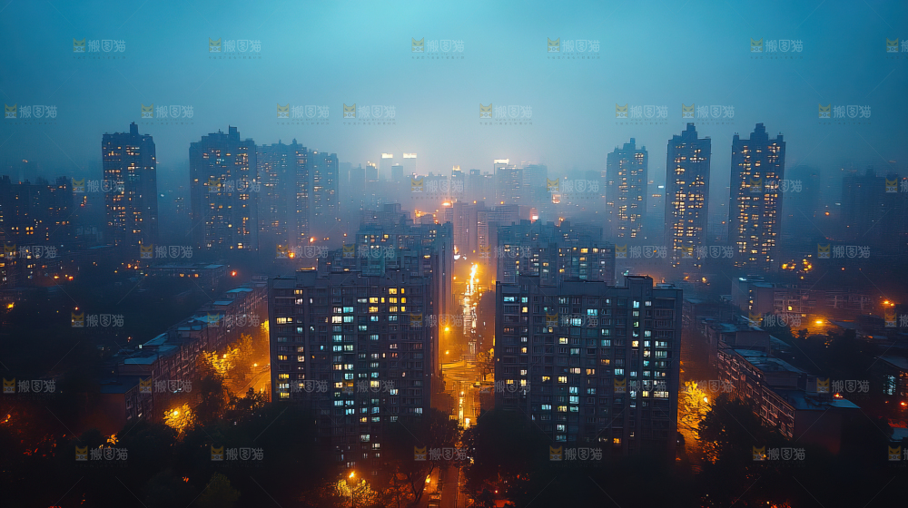万家灯火城市夜景经济发展