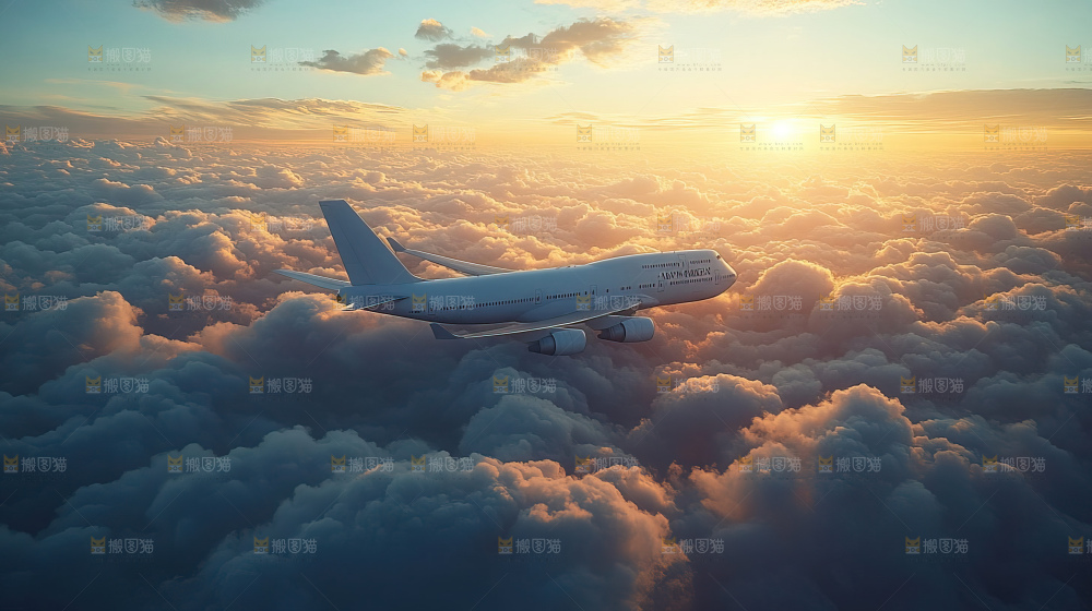 飞机离开地面飞向天空
