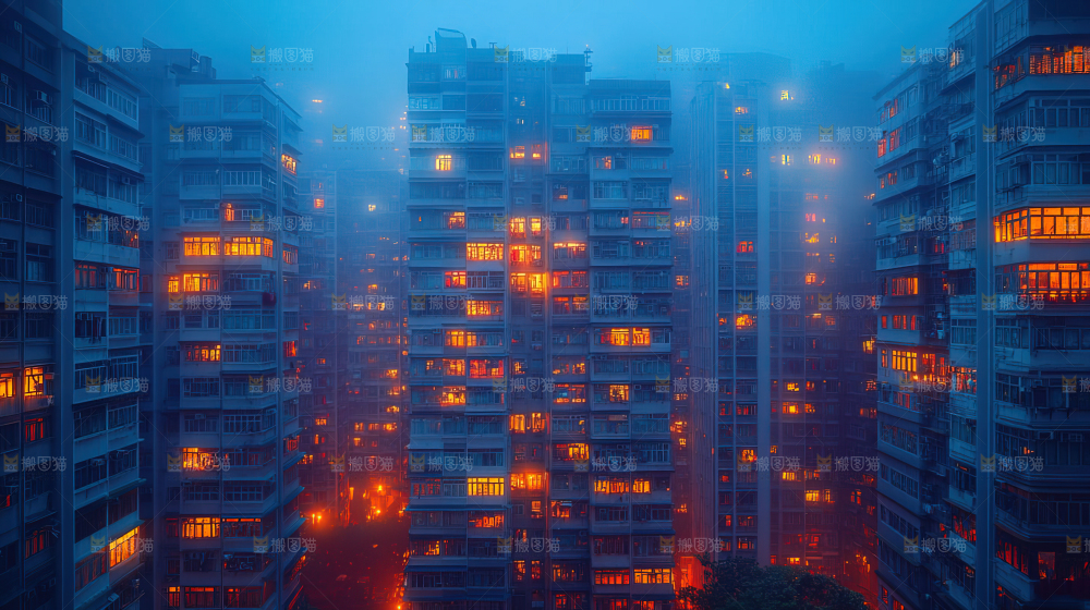 万家灯火城市夜景经济发展