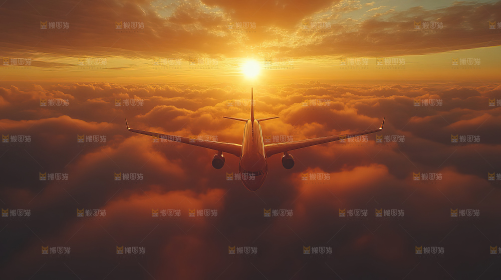 飞机离开地面飞向天空