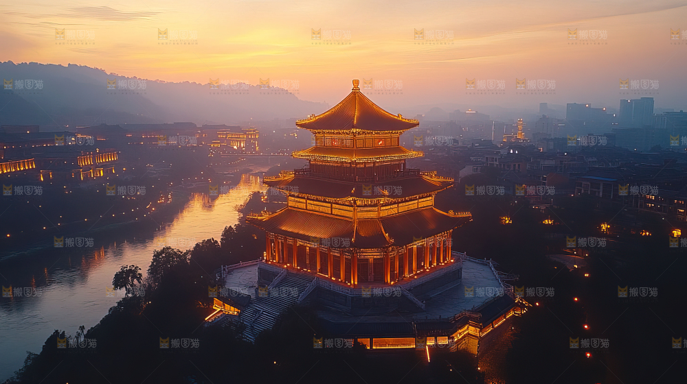 万家灯火城市夜景经济发展