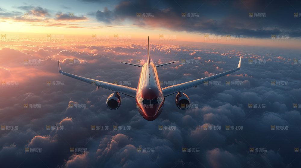 飞机离开地面飞向天空