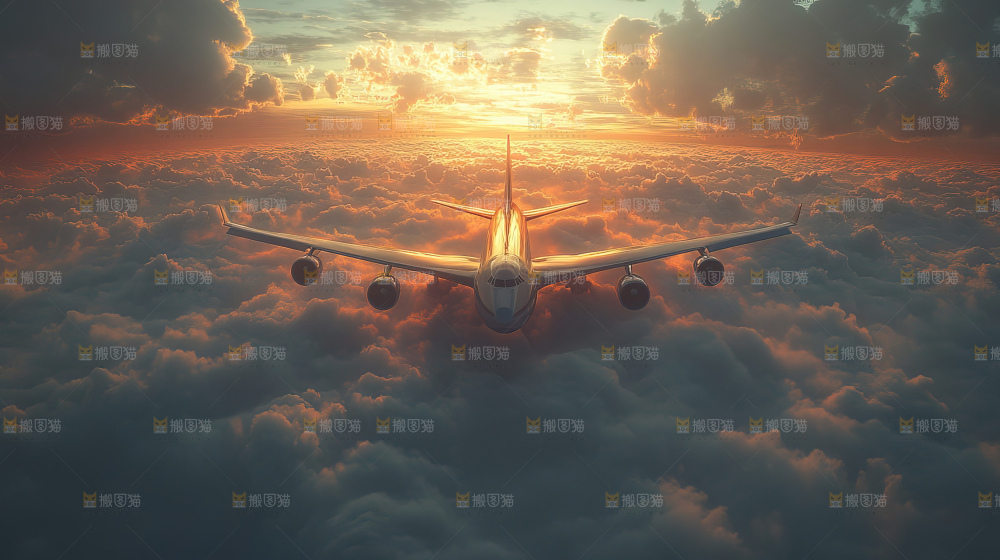 飞机离开地面飞向天空