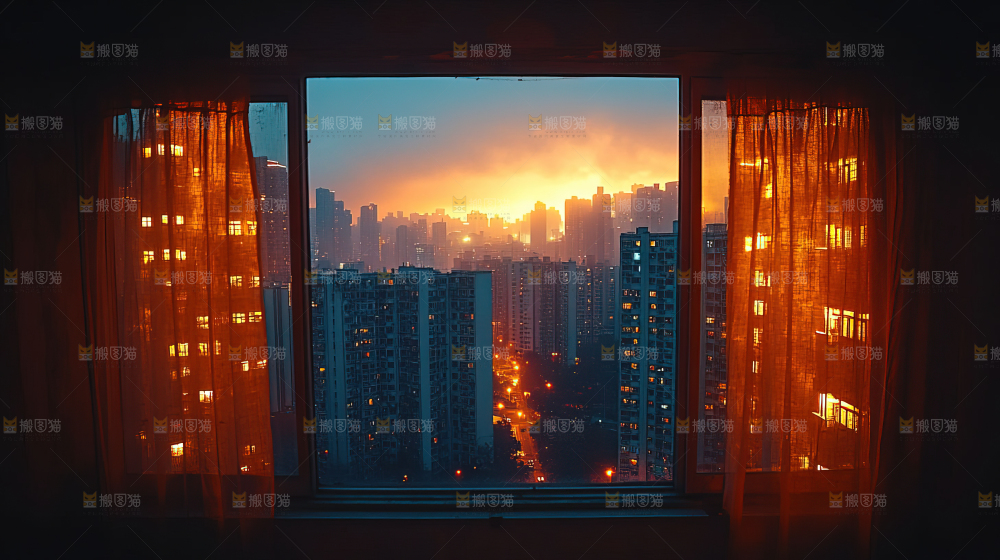 万家灯火城市夜景经济发展