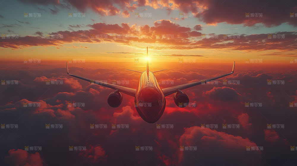 飞机离开地面飞向天空