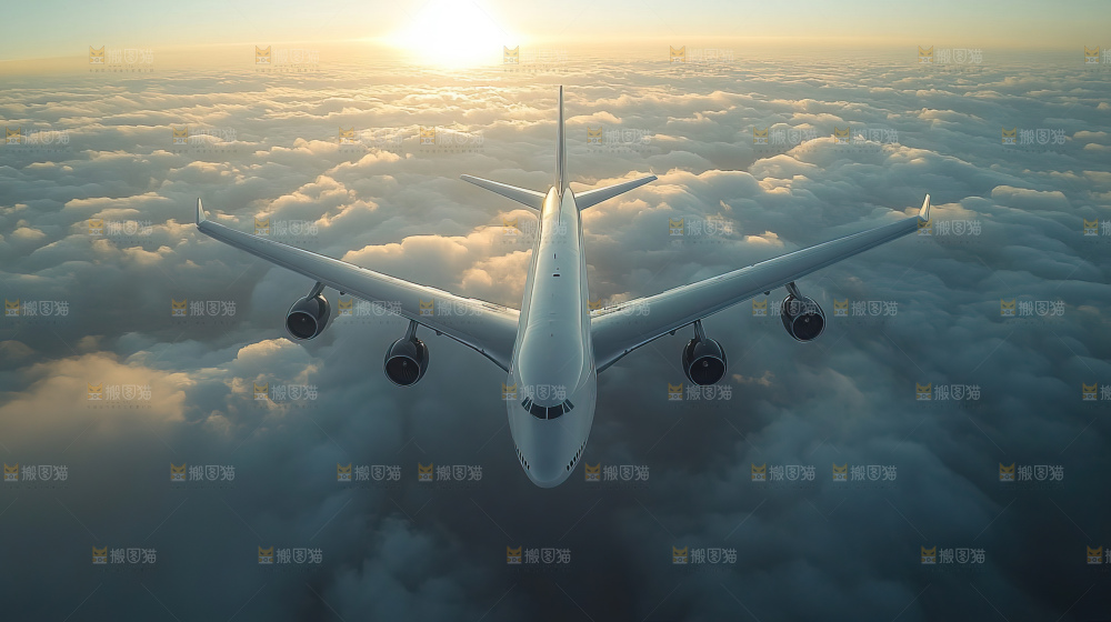 飞机离开地面飞向天空