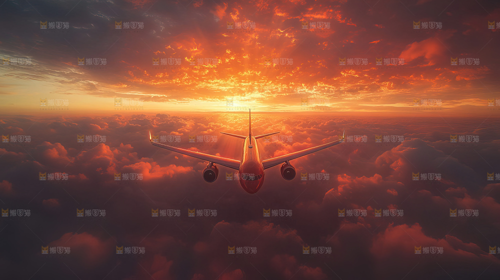 飞机离开地面飞向天空