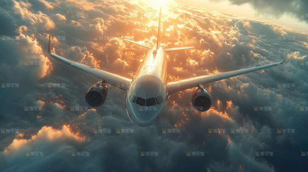 飞机离开地面飞向天空