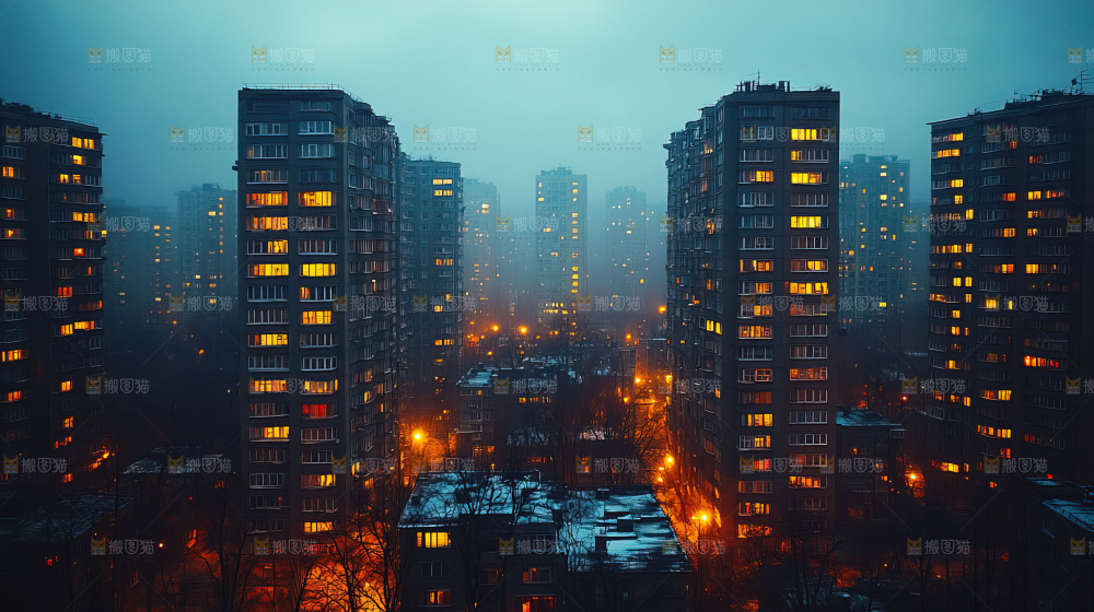 万家灯火城市夜景经济发展