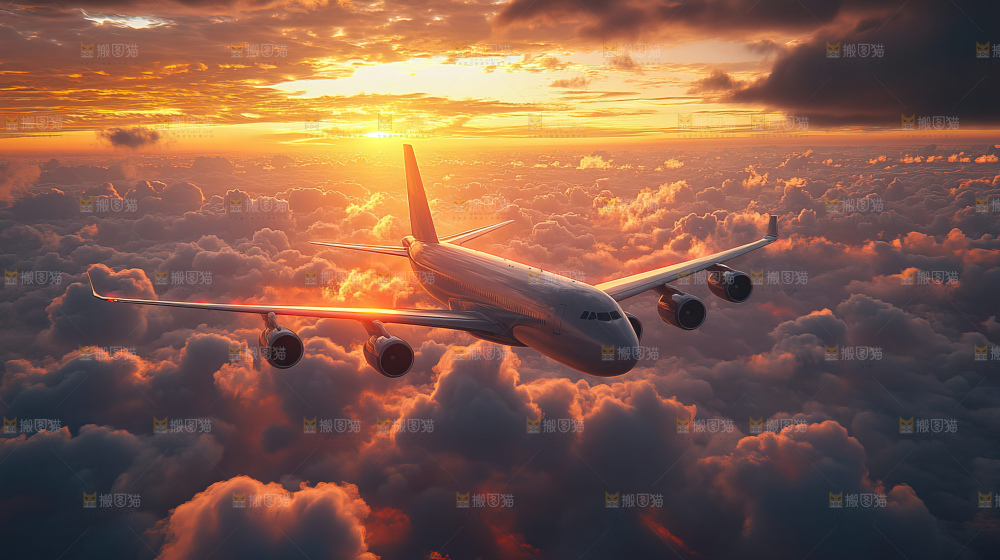 飞机离开地面飞向天空