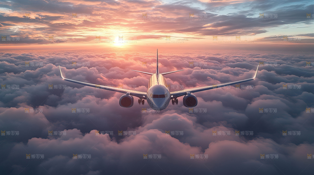 飞机离开地面飞向天空