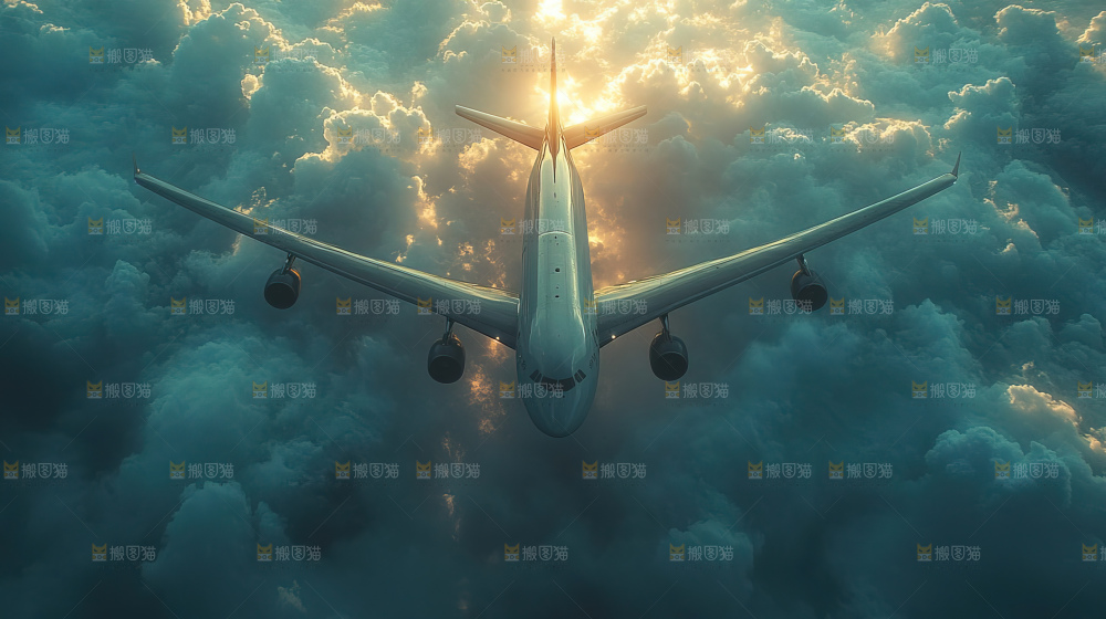 飞机离开地面飞向天空