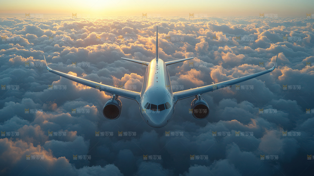 飞机离开地面飞向天空