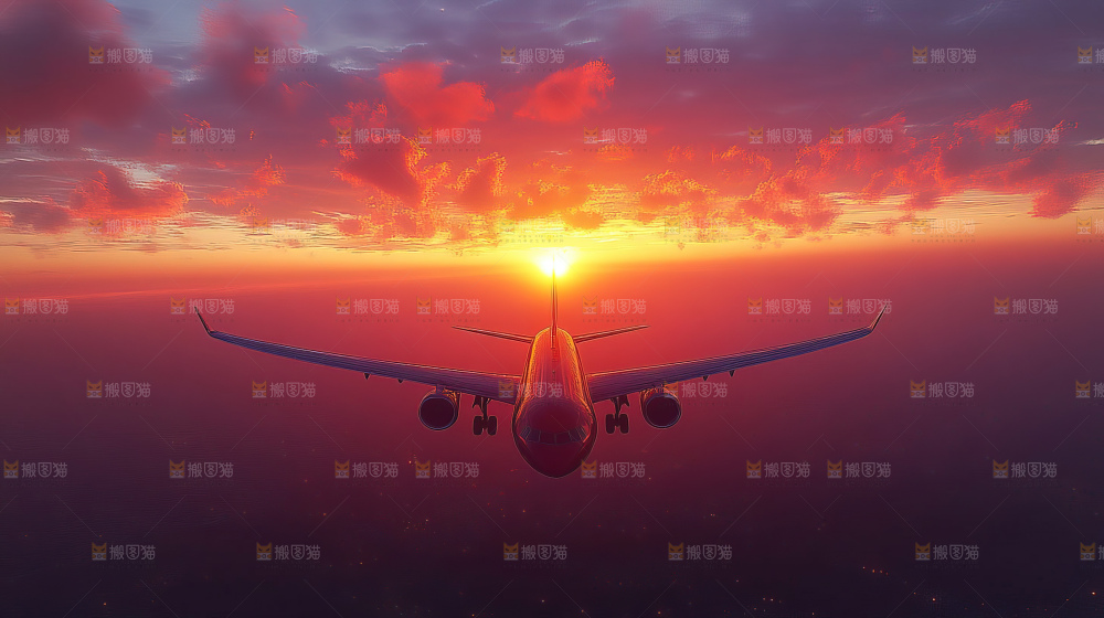 飞机离开地面飞向天空