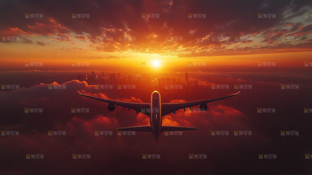 飞机离开地面飞向天空