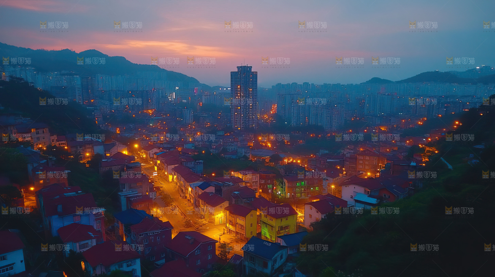 万家灯火城市夜景经济发展