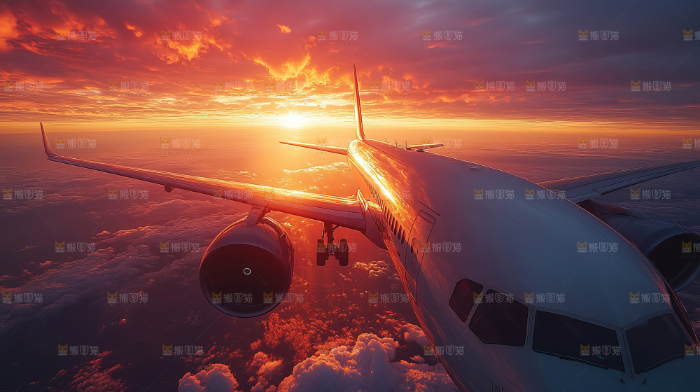 飞机离开地面飞向天空