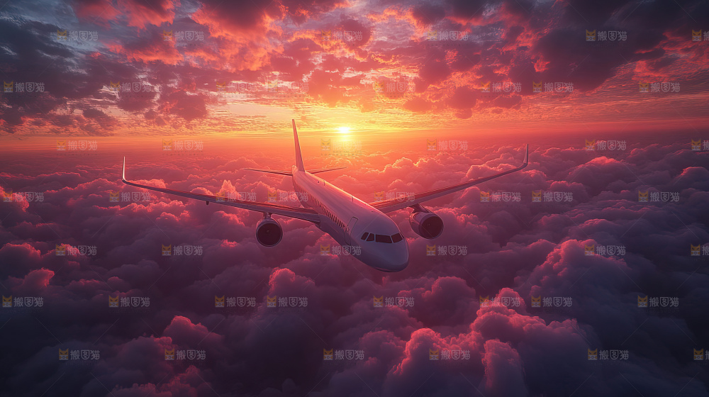 飞机离开地面飞向天空