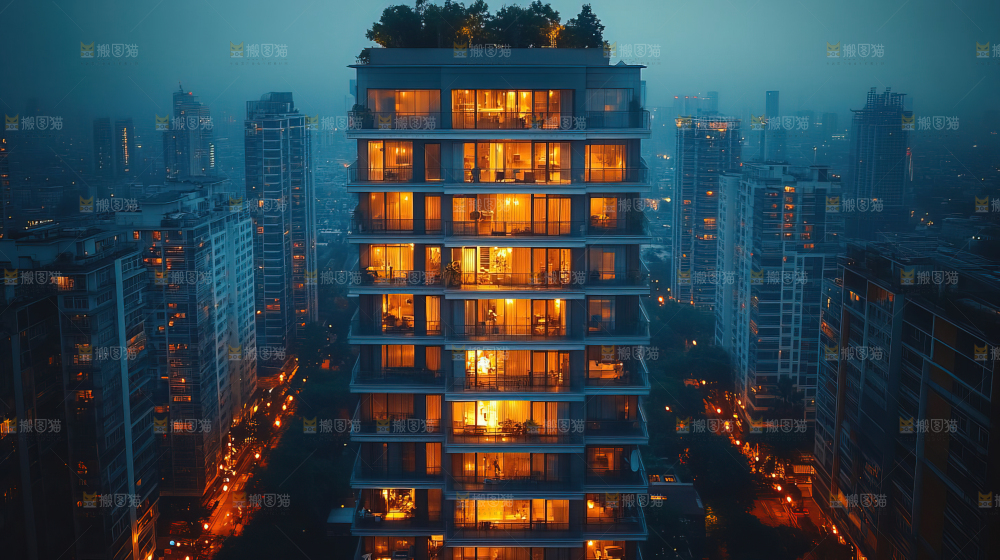 万家灯火城市夜景经济发展