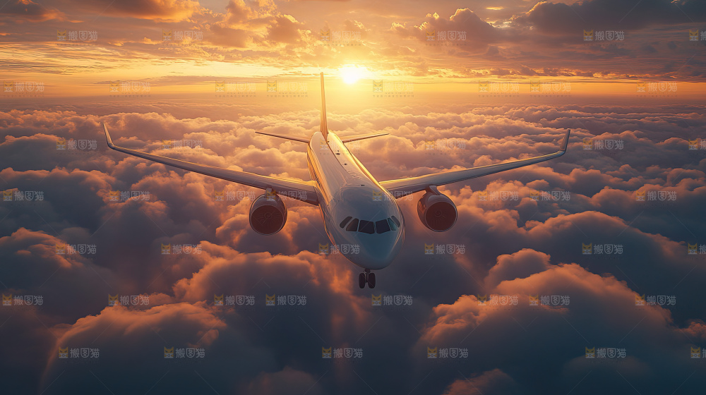 飞机离开地面飞向天空