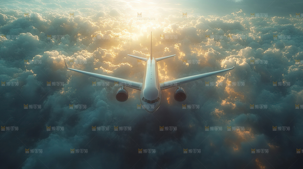 飞机离开地面飞向天空