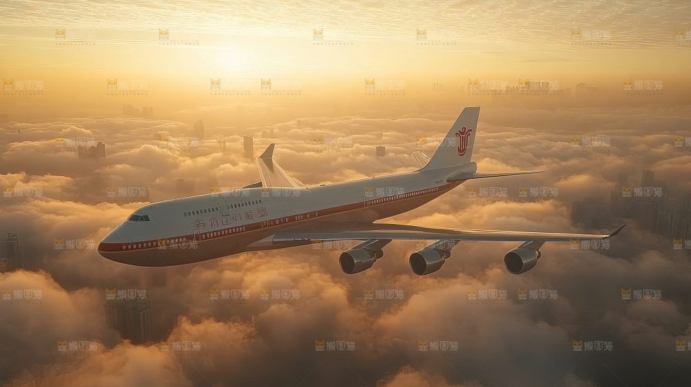 飞机离开地面飞向天空
