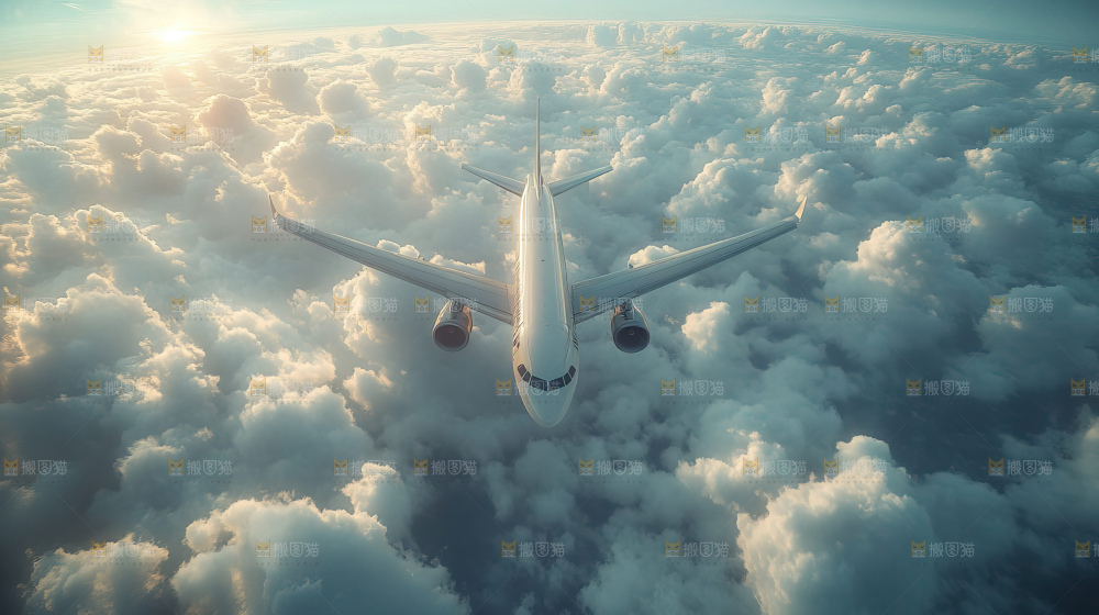 飞机离开地面飞向天空