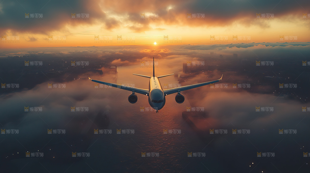 飞机离开地面飞向天空