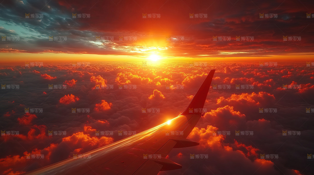 飞机离开地面飞向天空