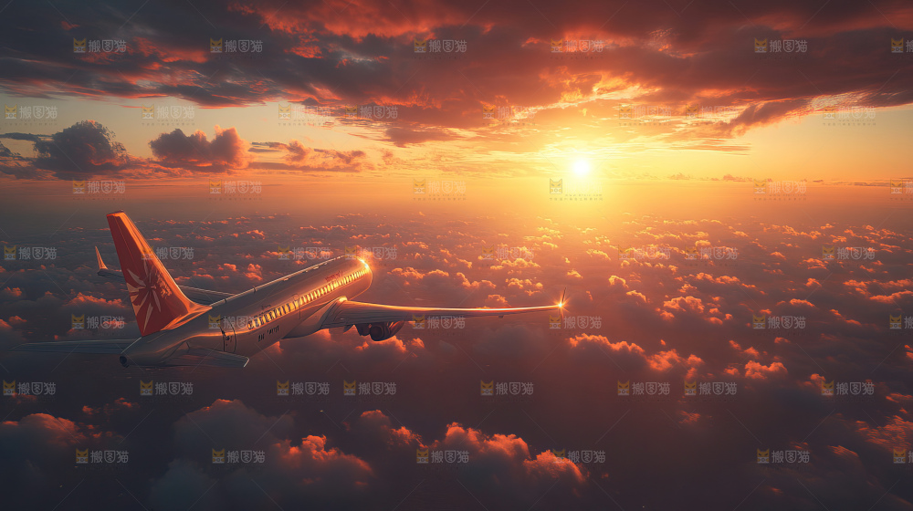飞机离开地面飞向天空