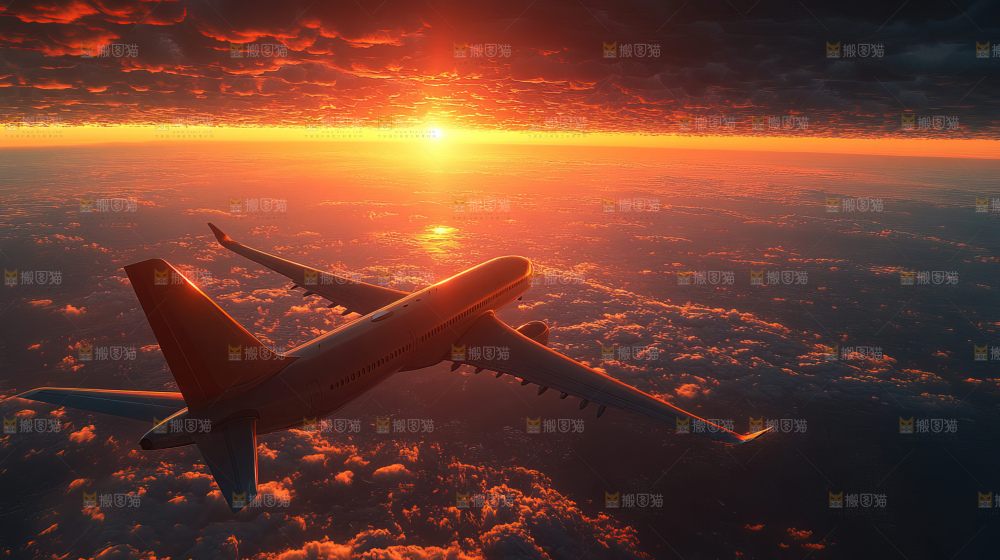 飞机离开地面飞向天空