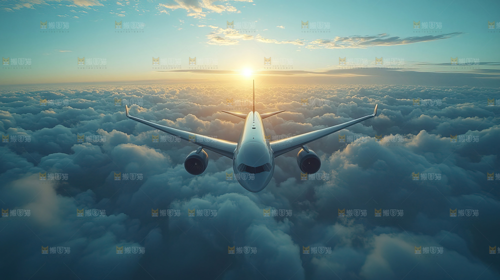 飞机离开地面飞向天空