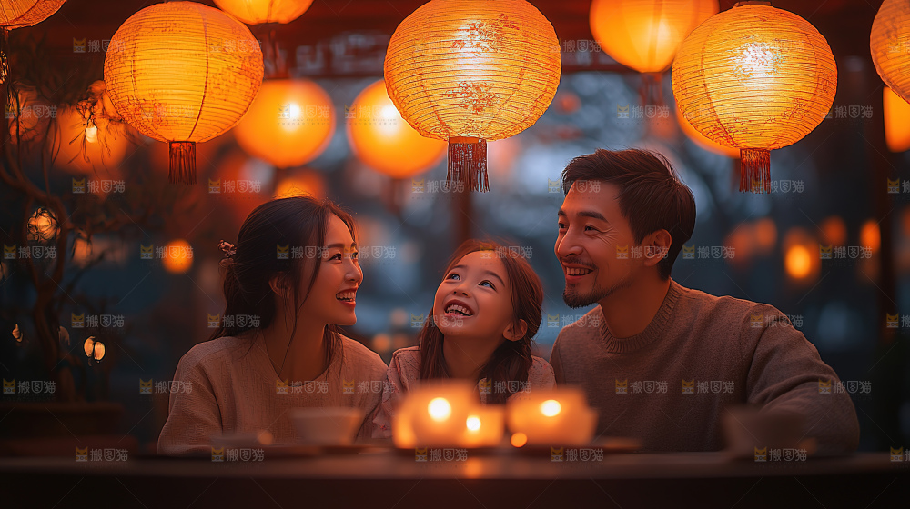 团圆喜庆美食中秋人物