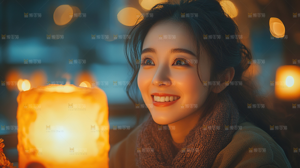 团圆喜庆美食中秋人物