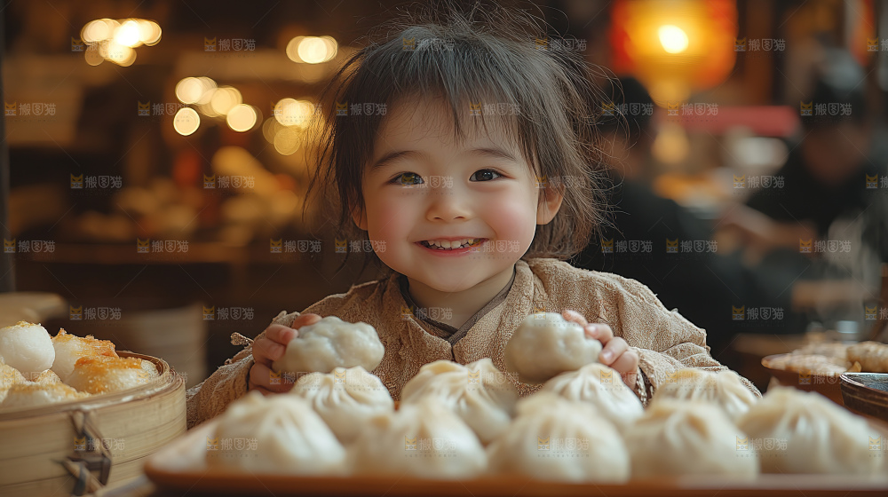 团圆喜庆美食中秋人物