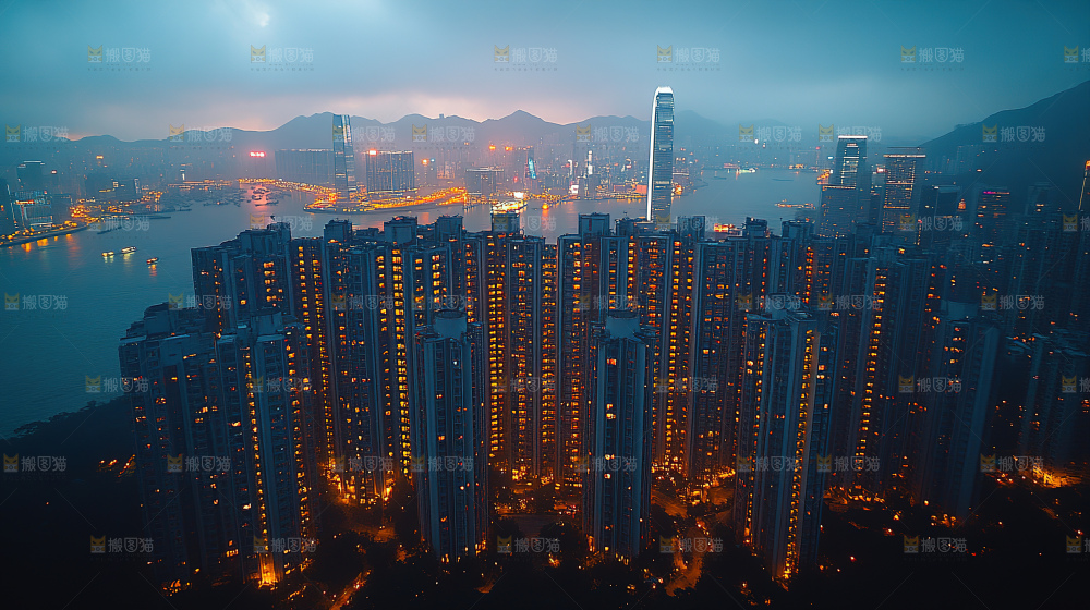 万家灯火城市夜景经济发展