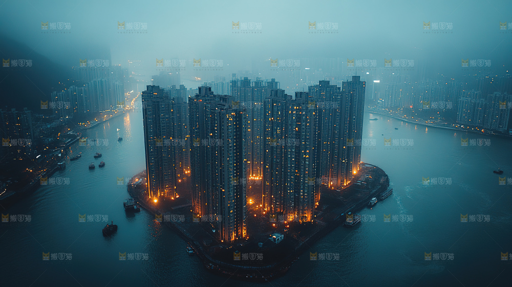 万家灯火城市夜景经济发展